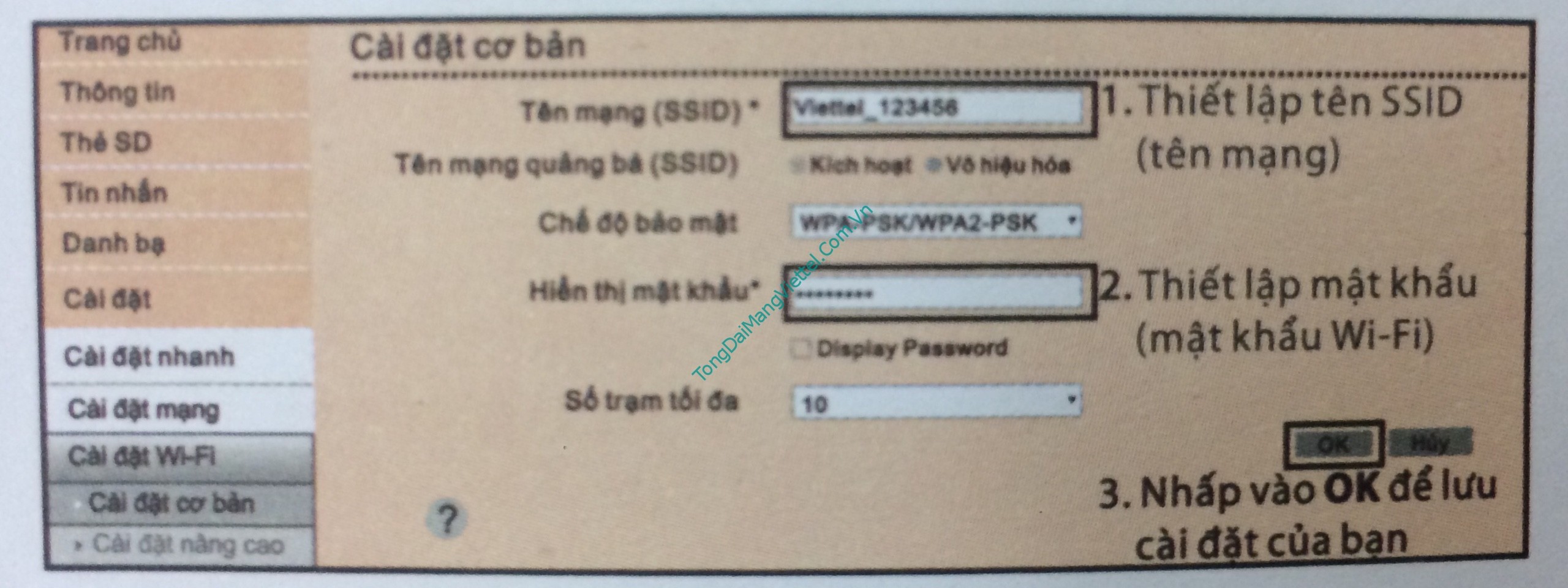 Hướng dẫn thay đổi tên Wifi và Mật khẩu cho D6610