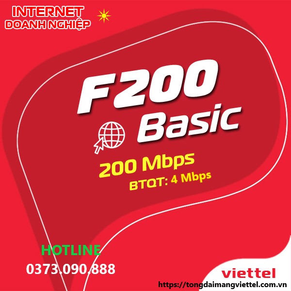 Gói Cước Internet F200 Basic của Viettel: Kết Nối Đỉnh Cao, Hiệu Suất Vượt Trội cho Doanh Nghiệp